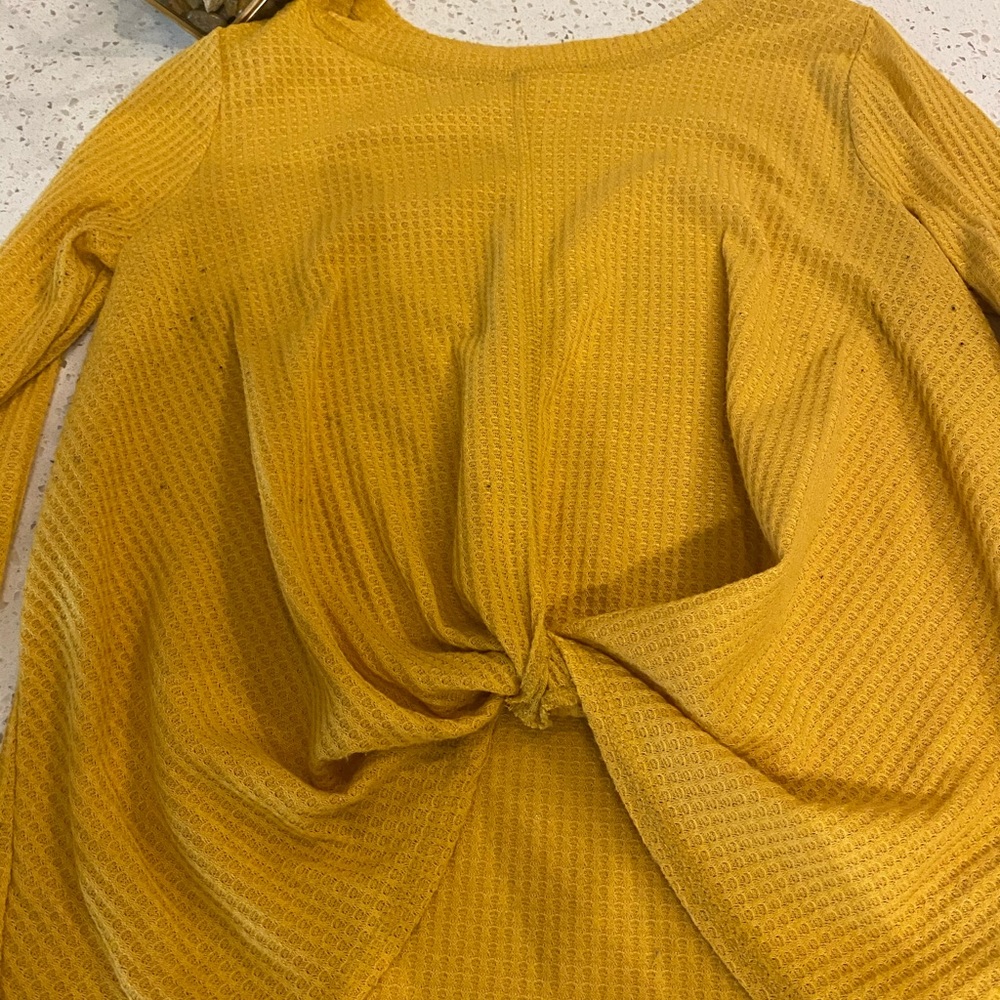 Yellow Jackson row top with knot